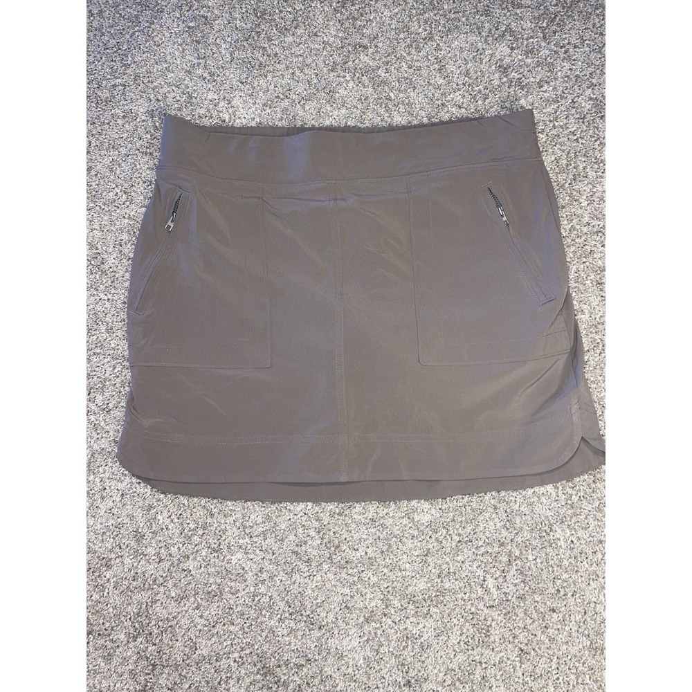 Athleta Chelsea Cargo Skort Mesh Inner Shorts Skirt Tan Mocha Womens 14